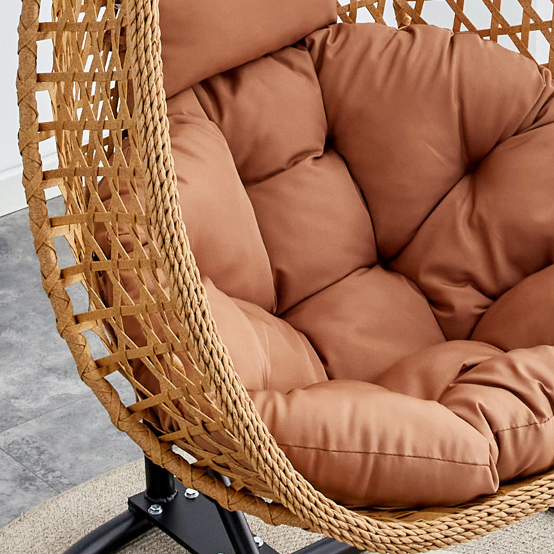 Charlie Jade Swing Chair with Stand Dakota Fields Hammock Color Light Brown Cushion Color Light Brown